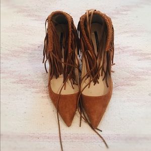 ZARA | Fringe Leather Heels